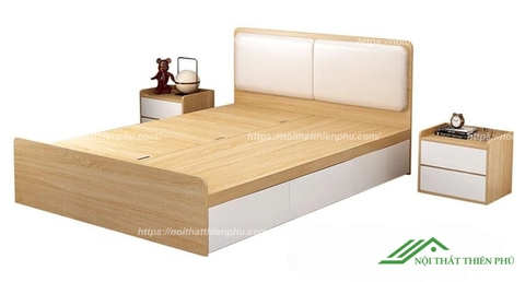 Giường 1m2 bọc đệm 3 ngăn kéo - GN 09