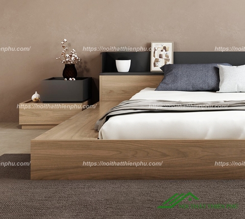 Giường ngủ gỗ hiện đại thiết kế kiểu nhật đẹp - GN 46