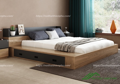 Giường ngủ gỗ hiện đại thiết kế kiểu nhật đẹp - GN 46