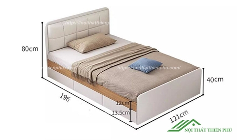 Giường ngủ bọc đệm 1m2 - GN 10