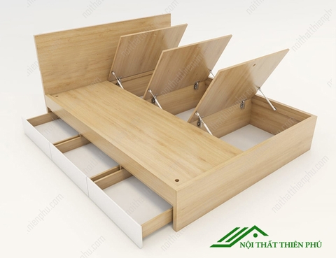 Giường ngủ 1.6m nhiều ngăn gỗ MDF Phủ Melamine - GN 16