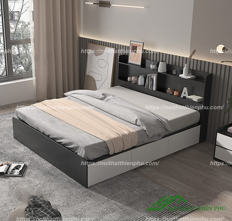 Giường ngủ gỗ nhiều ngăn kéo - GN 49