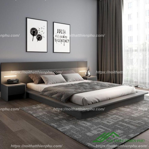 Giường ngủ gỗ công nghiệp phong cách Bắc Âu - GN 13