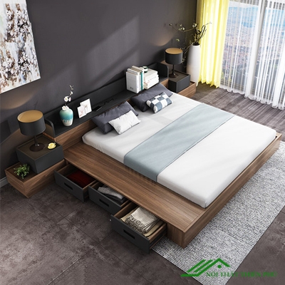 Giường Ngủ Hiện Đại Có Ngăn Kéo Giá Rẻ - GN 64