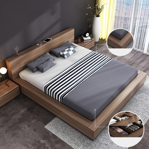 Giường ngủ gỗ dạng hộp không ngăn kéo - GN 32