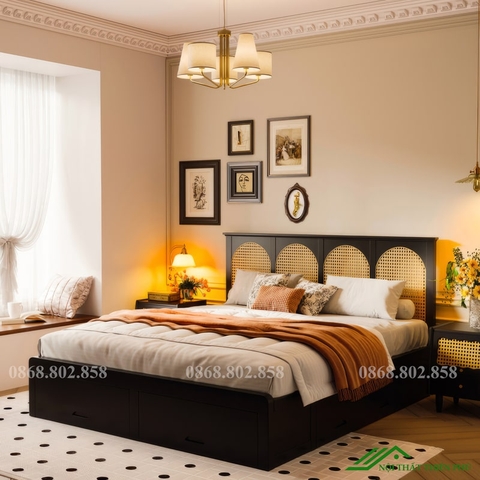Giường ngủ phong cách Indochine - BD 26