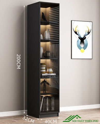 Kệ sách kết hợp cửa kính sang trọng - KS 10