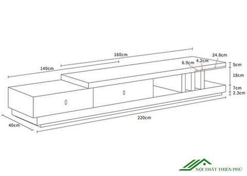 Kệ tivi gỗ công nghiệp dáng thấp - TV 48