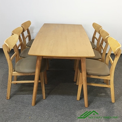 Bàn ăn mango vàng 6 ghế - BA 14