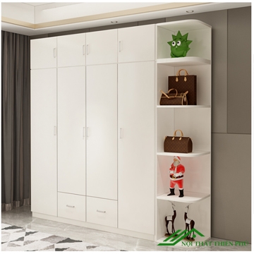 Tủ quần áo 4 cánh có kệ trang trí - QA 07