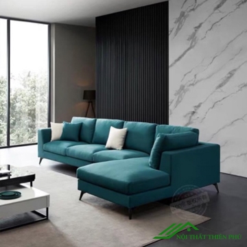 Sofa Góc Chữ L Gỗ Tự Nhiên Bọc Nỉ Giá Rẻ - SF 17