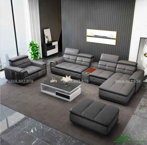 Sofa da góc cao cấp phòng khách - SF 114