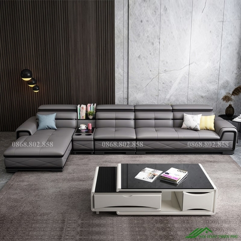 Sofa da góc cao cấp phòng khách - SF 114