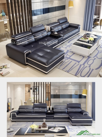 Sofa da góc cao cấp phòng khách - SF 114