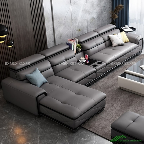 Sofa da góc cao cấp phòng khách - SF 114