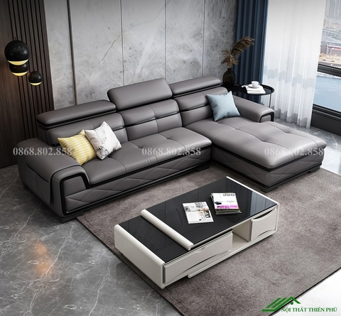 Sofa da góc cao cấp phòng khách - SF 114