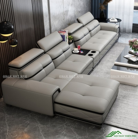 Sofa da góc cao cấp phòng khách - SF 114