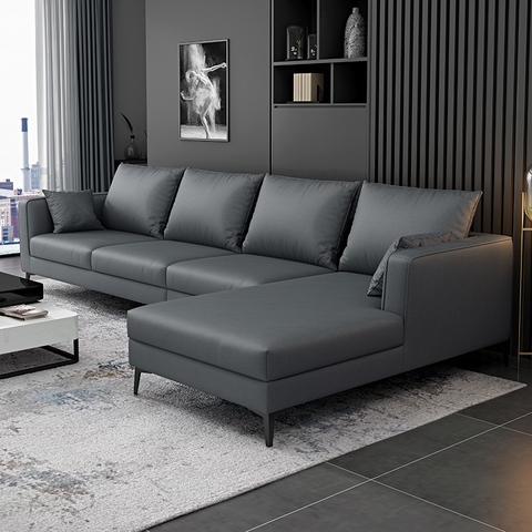 Sofa Da Chữ L Tay Vuông - SF 94