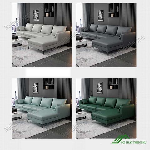 Sofa Da Chữ L Tay Vuông - SF 94
