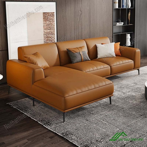 Ghế Sofa Da Chữ L Màu Da Bò - SF 97