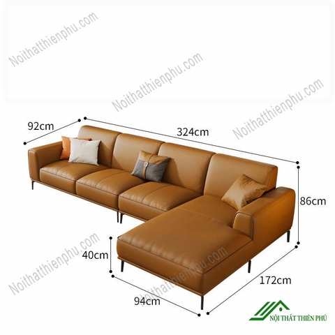 Ghế Sofa Da Chữ L Màu Da Bò - SF 97