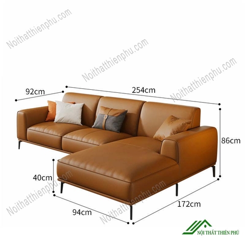 Ghế Sofa Da Chữ L Màu Da Bò - SF 97