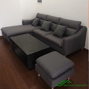 Sofa Góc Khung Gỗ Tự Nhiên Bọc Nỉ Giá Rẻ - SF 54