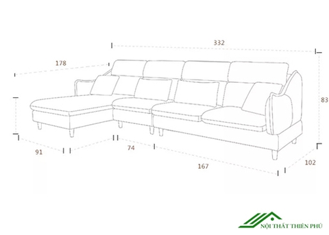 Sofa Góc Khung Gỗ Tự Nhiên Bọc Nỉ Giá Rẻ - SF 54