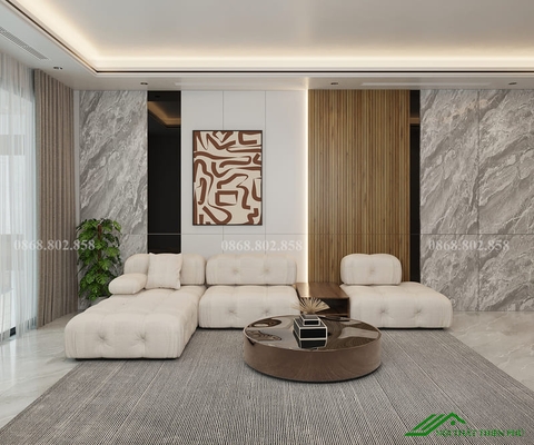 Sofa lông cừu góc màu trắng - SF 128