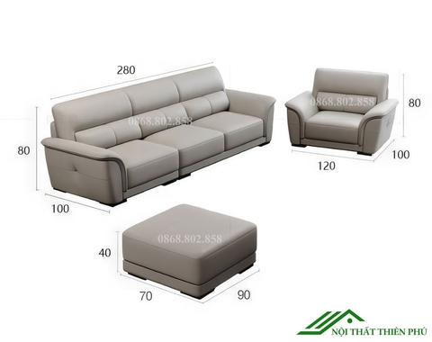 Sofa da phòng khách phong cách châu âu - SF 111