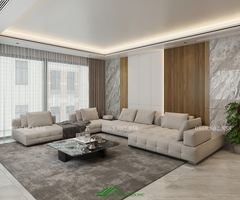 Bộ sofa trắng phòng khách thanh lịch - SF 138