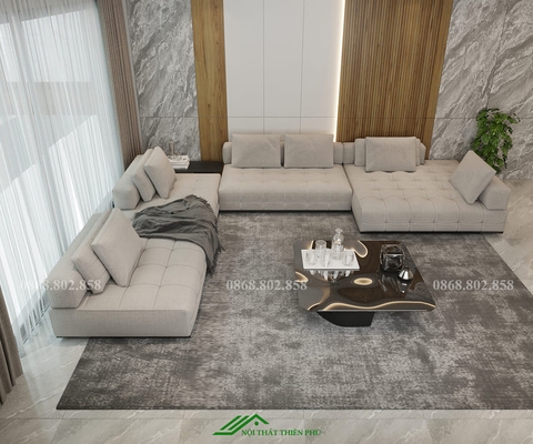 Bộ sofa trắng phòng khách thanh lịch - SF 138