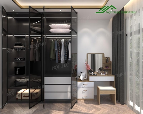 Tủ Áo 4 Cánh Kính - TK 01