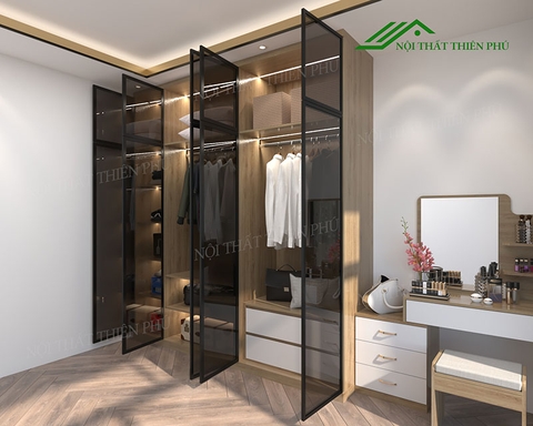 Tủ Áo Hiện Đại Cánh Kính - TK 04