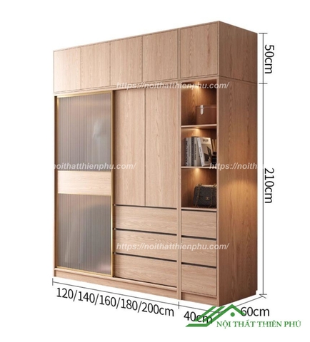 Tủ quần áo cánh kính sang trọng - QA 95