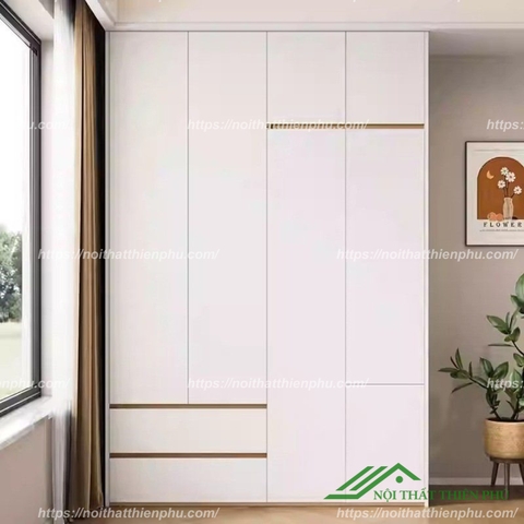 Tủ quần áo hiện đại gỗ công nghiệp màu trắng - QA 98
