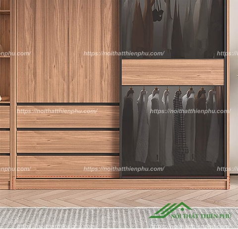 Tủ quần áo MDF thiết kế tinh tế - QA 117