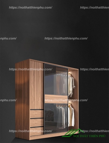 Tủ quần áo MDF thiết kế tinh tế - QA 117