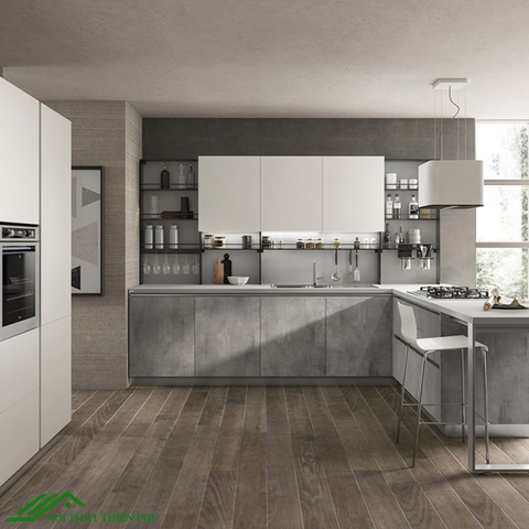 Tủ bếp đẹp màu xám - TB 13