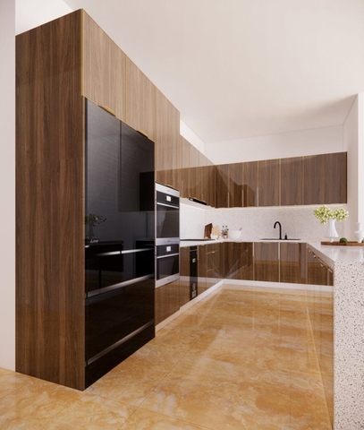 Tủ bếp inox cánh kính - TB 27