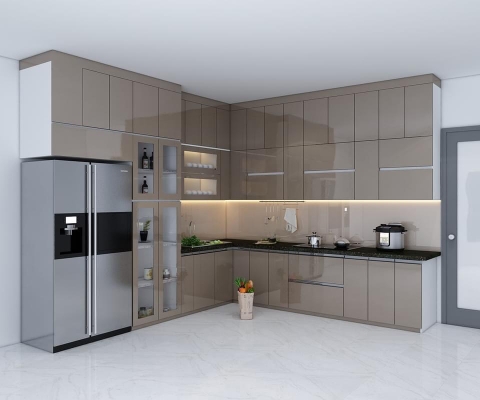 Tủ Bếp Gỗ Đẹp Giá Rẻ - TB 08