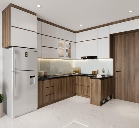 Tủ Bếp Gỗ Đẹp Giá Rẻ - TB 08