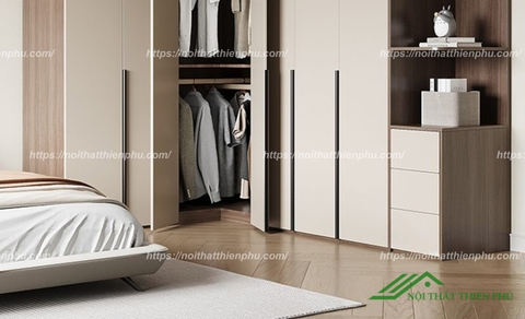 Mẫu tủ quần áo chữ L góc tường - QA 109