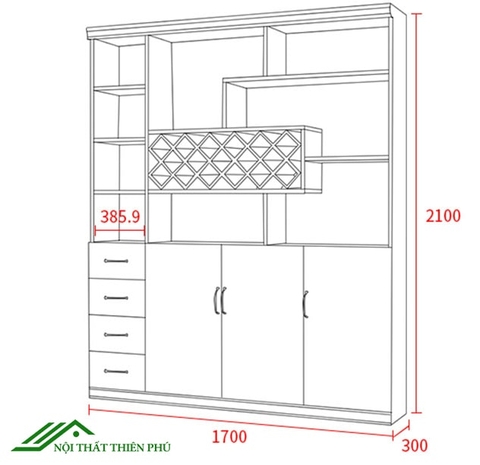Tủ rượu hiện đại cho gia đình - TR 16