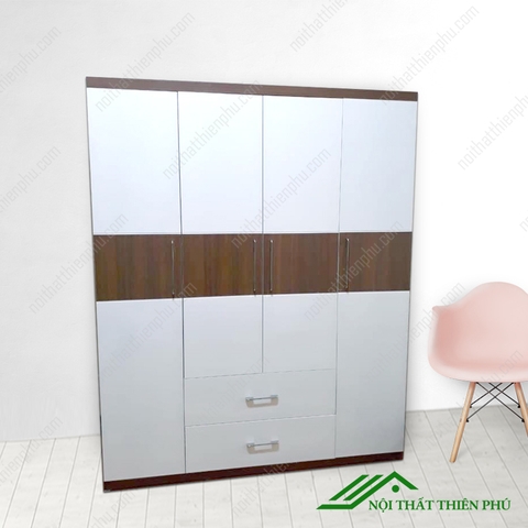 Tủ quần áo 4 cánh hiện đại gỗ MDF - QA 13