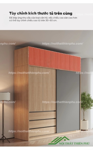 Tủ quần áo cánh lùa hiện đại - QA 105