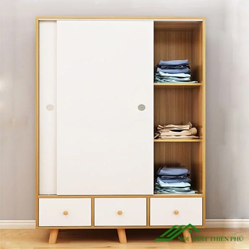 Tủ quần áo cánh lùa gỗ MDF hiện đại - QA 12