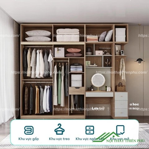 Tủ quần áo cánh lùa chất liệu MDF - QA 101