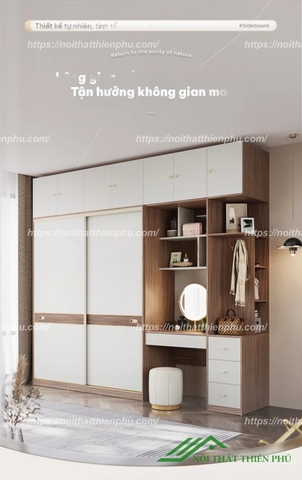 Tủ quần áo cánh lùa chất liệu MDF - QA 101