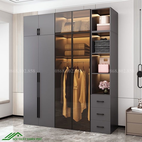 Tủ quần áo cánh mở hiện đại - TK 08